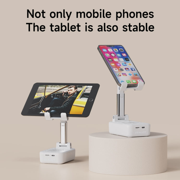 Zealot Z7 2 in 1 Foldable Phone Holder with Wireless Bluetooth Speaker