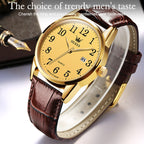 OLEVS 5566 Men Simple Single Calendar Waterproof Quartz Watch — Black