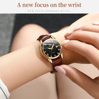 OLEVS 6896 Women Multifunctional Luminous Waterproof Quartz Watch — Gold
