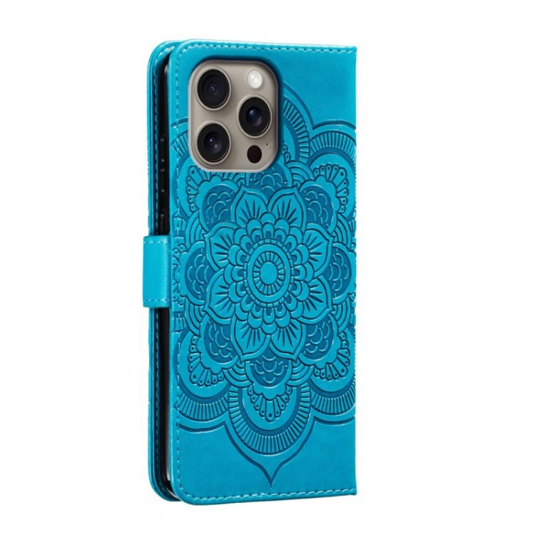 Mandala Embossing Pattern Horizontal Flip Leather Phone Case — For iPhone 16 Pro