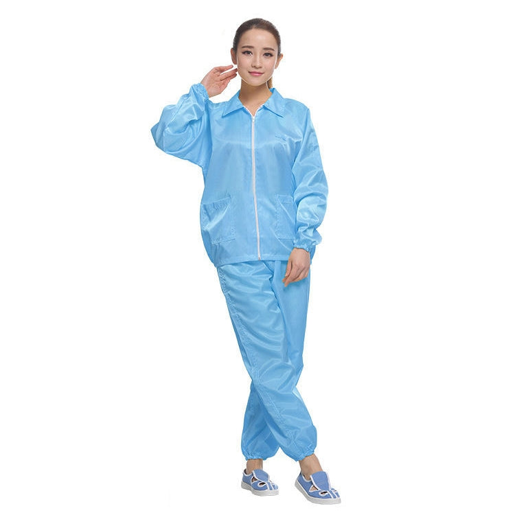 Anti Static Split Lapel Dustless Clothing Food Protection Stripe Clean Clothes — view 16