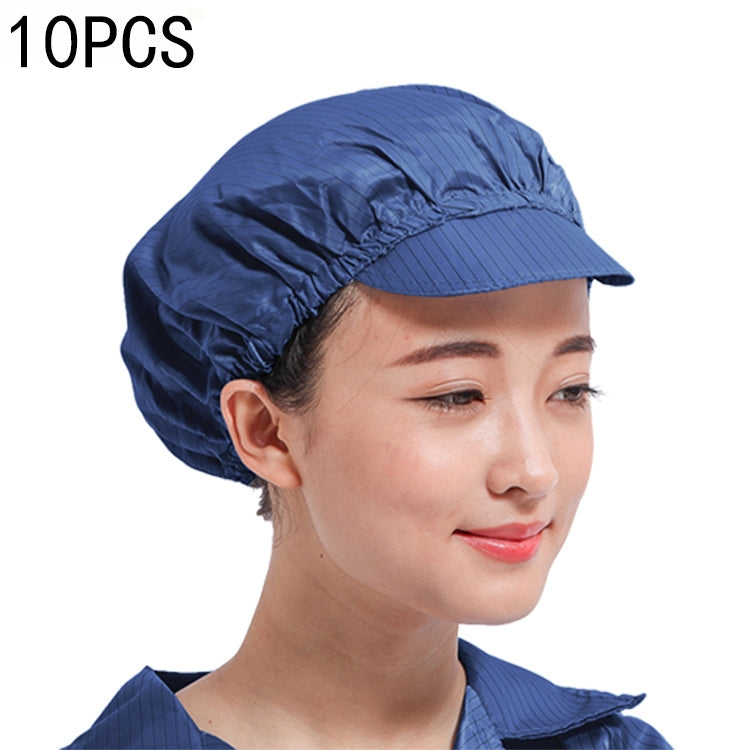 10 PCS Anti-static Dust-free Workshop Duck Tongue Working Cap With Skylight — Navy Blue