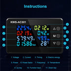 KWS-AC301-100A 50-300V AC Digital Current Voltmeter with Opening Transformer — view 7