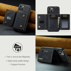 DG.MING M2 Series 3-Fold Card Bag Wallet Leather Phone Case — Brown
