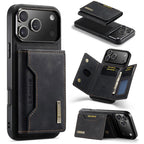 DG.MING M2 Series 3-Fold Card Bag Wallet Leather Phone Case