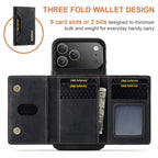 DG.MING M2 Series 3-Fold Card Bag Wallet Leather Phone Case — For iPhone 18 Pro Max / 17 Pro Max