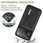 DG.MING M2 Series 3-Fold Card Bag Wallet Leather Phone Case — For iPhone 17