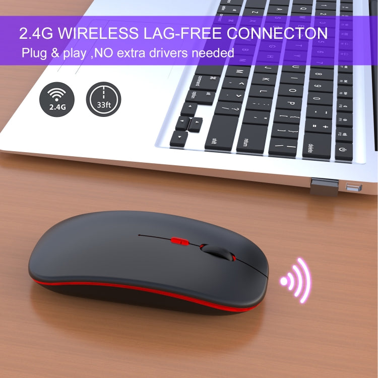 HXSJ M40 2.4GHZ 800,1200,1600dpi Third Gear Adjustment Colorful Wireless Mouse USB Rechargeable