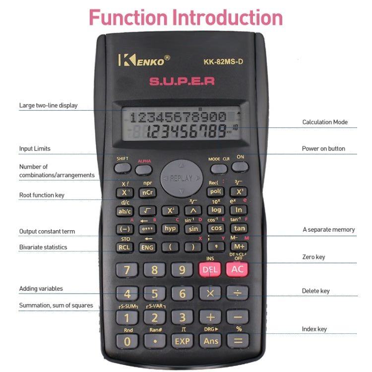 Multifunctional Scientific Function Calculator Middle School Student Exam Calculator