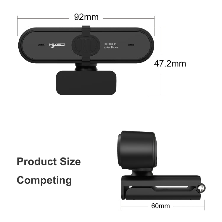 HXSJ S6 HD 1080P 95 Degree Wide-angle High-definition Computer Camera with Microphone — view 3
