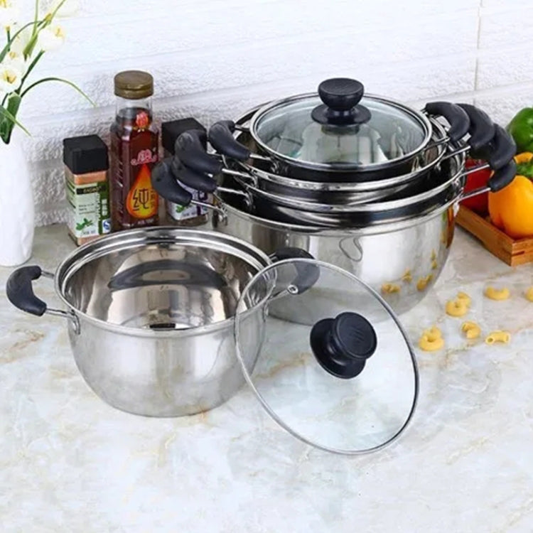 26cm Stainless Steel Thickened Soup Pot Small Stew Pot Induction Gas Stove Universal Pots, Dual Layer