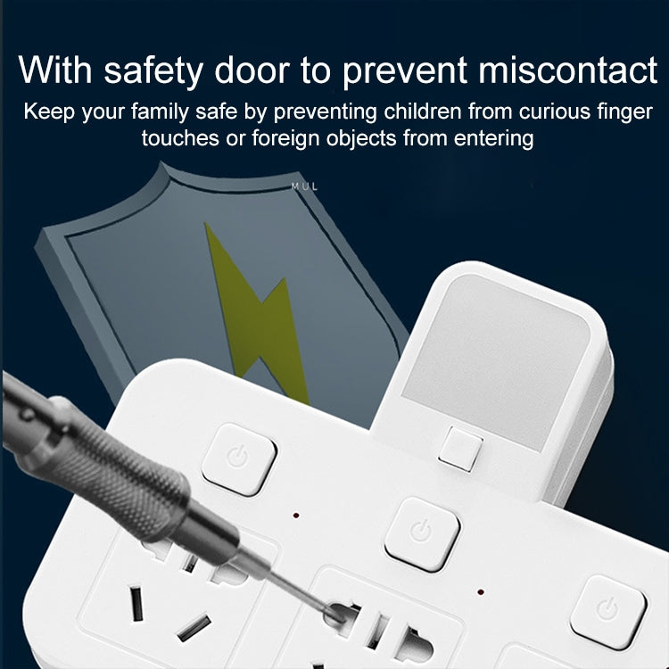 Home Office Multifunctional USB Wireless Plug Converter Plug Board, with Night Light — view 3