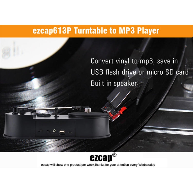 Mini Vinyl Record Player with Turntable to MP3 Converter, Ezcap 613P