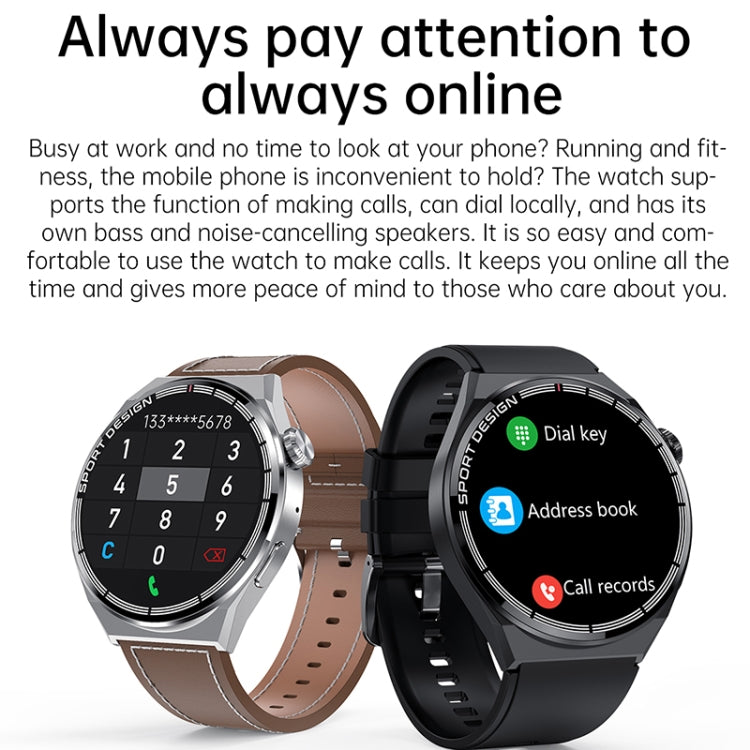 HDT MAX 1.60 inch Black Dial Leather Band IP68 Waterproof Smart Watch Support Bluetooth Call