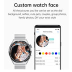 HDT MAX 1.60 inch Black Dial Leather Band IP68 Waterproof Smart Watch Support Bluetooth Call