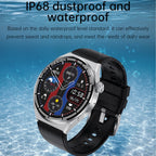 HDT MAX 1.60 inch Black Dial Leather Band IP68 Waterproof Smart Watch Support Bluetooth Call