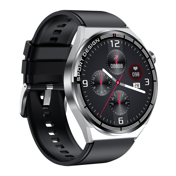 HDT MAX 1.60 inch Silver Dial Silicone Band IP68 Waterproof Smart Watch Support Bluetooth Call — Silver Dial Silicone Band
