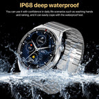 1.3 inch Bamboo Steel Band IP68 Waterproof Smart Watch Support Bluetooth Call