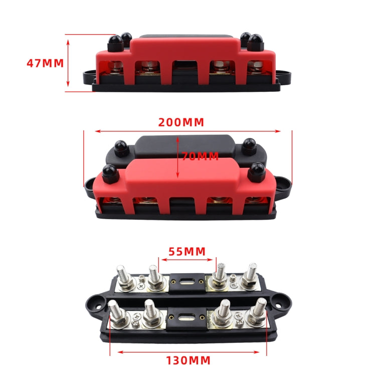 CP-4127 RV / Yacht M8 4-stud Double Row Busbar