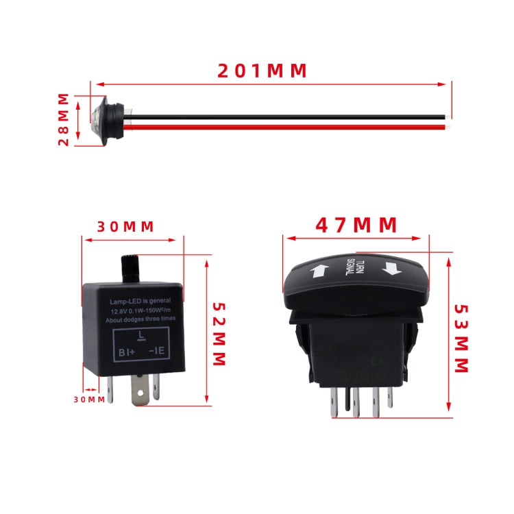 CP-4308 ATV UTV Turn Signal Fault Light Horn Wiring Harness Kit