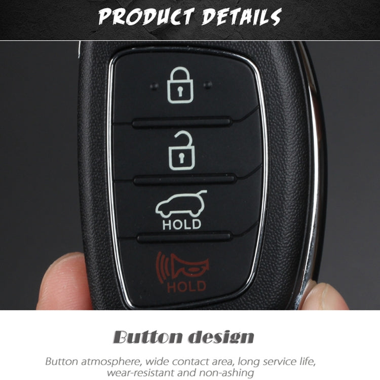 Folding Car Key Shell with Silver Metal Edge, For Hyundai 3-button