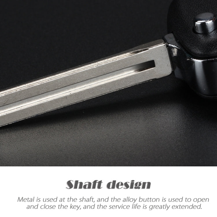 Folding Car Key Shell with Silver Metal Edge, For Hyundai 3-button