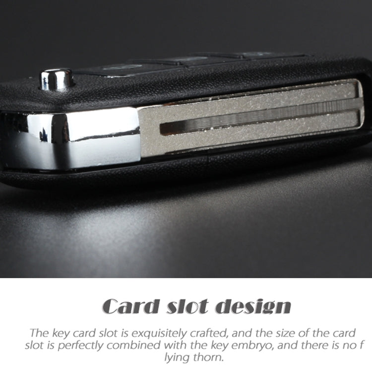 Folding Car Key Shell with Silver Metal Edge, For Hyundai 3-button