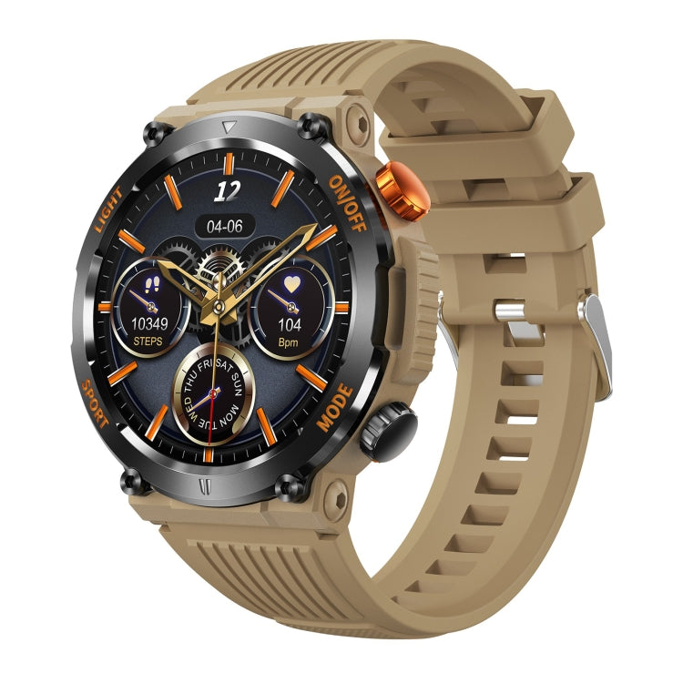 HT17 1.46 inch Round Screen Bluetooth Smart Watch, Support Health Monitoring & 100+ Sports Modes — Yellow