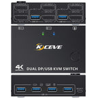 KC-KVM202DP 4K 60Hz USB3.0 DP Dual Monitors KVM Switch — KC-KVM202DP