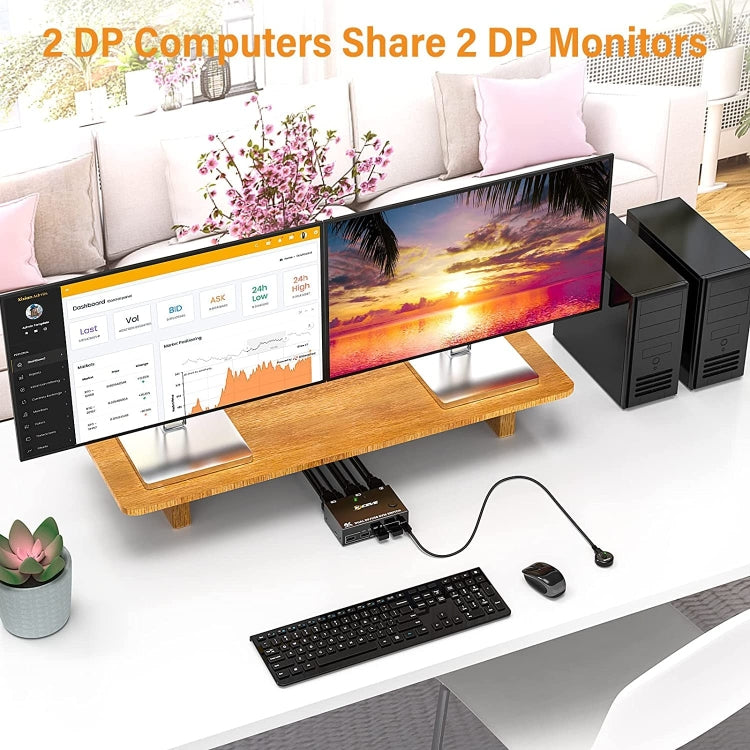 KC-KVM202DP 4K 60Hz USB3.0 DP Dual Monitors KVM Switch — view 5