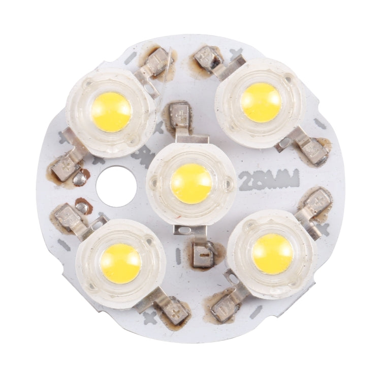 5W 5 LEDs Module Lamp Ceiling Lighting Source 28mm, DC15V — Warm White Light