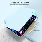 360 Rotation Detachable Clear Acrylic Leather Tablet Case