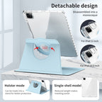 360 Rotation Detachable Clear Acrylic Leather Tablet Case