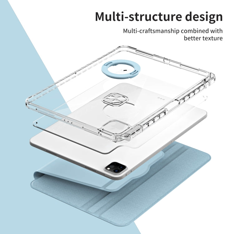 360 Rotation Detachable Clear Acrylic Leather Tablet Case
