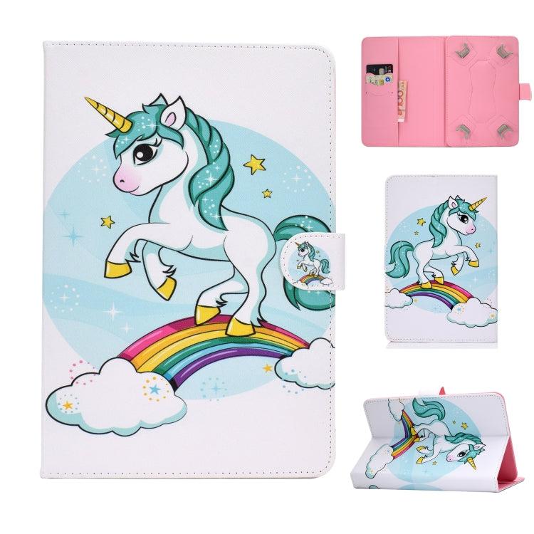Universal Colored Drawing Pattern Horizontal Flip PU Leather Case with Holder & Card Slots — view 13