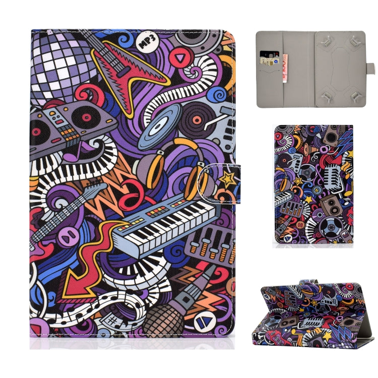 Universal Colored Drawing Pattern Horizontal Flip PU Leather Case with Holder & Card Slots — view 24