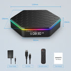 T95Z Plus 8K WiFi6 Android 12.0 Smart TV Box with Remote Control, Allwinner H618 Quad-Core