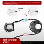 2pcs 16AWG For LED Lights / Off-Road Lights Car Wiring Harness Extension Cable Kit