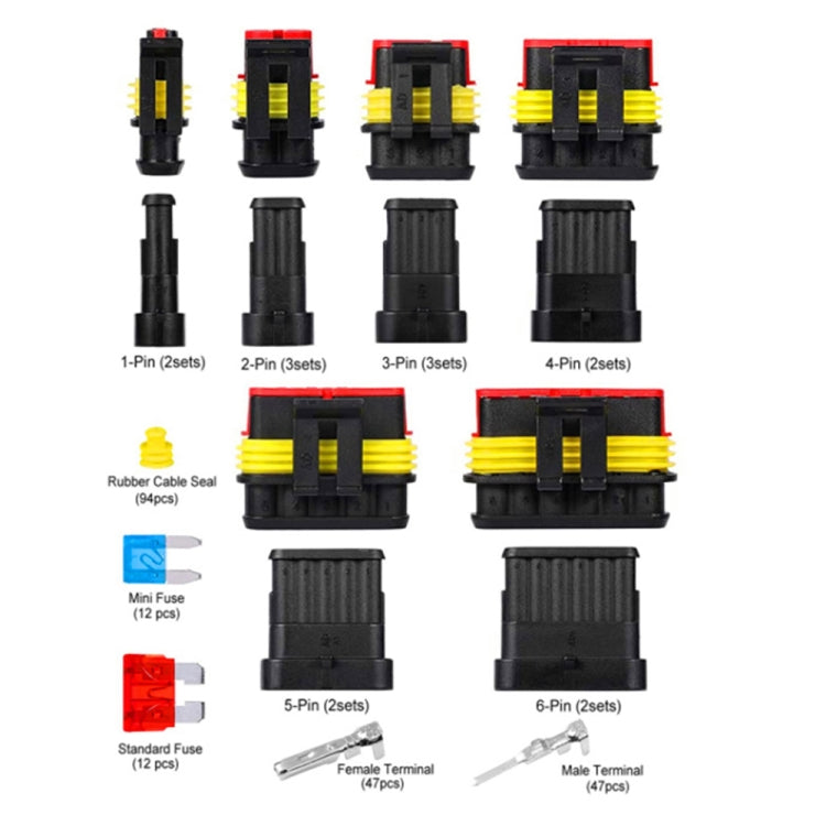 240pcs Car Waterproof Connector Set with Fuse Blade