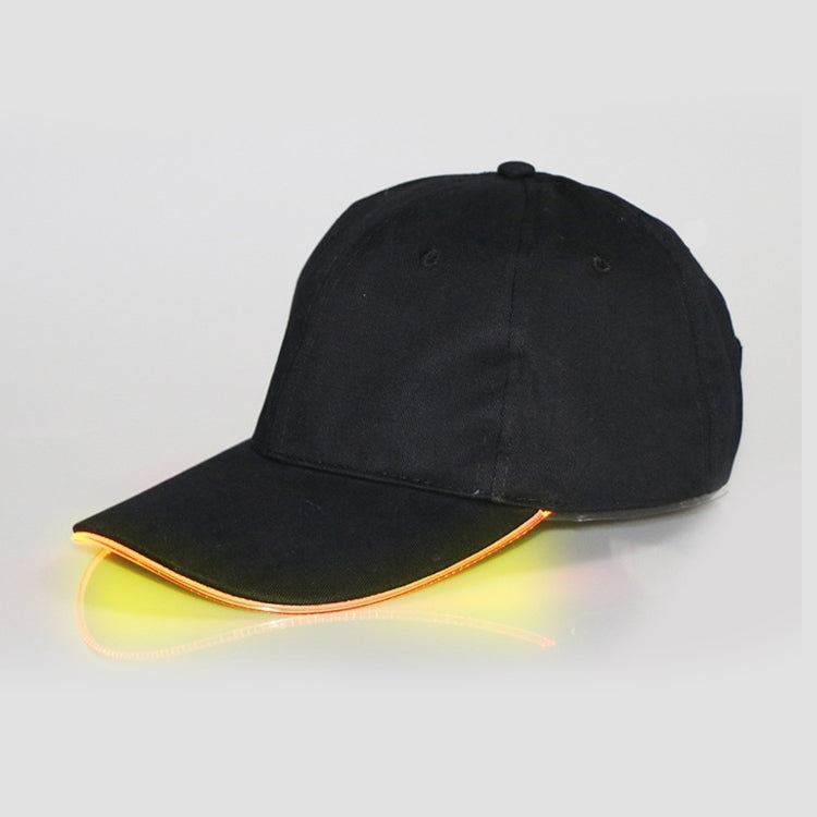 LED Luminous Baseball Cap Male Outdoor Fluorescent Sunhat, Style: Rechargeable — Black Hat Pink Light