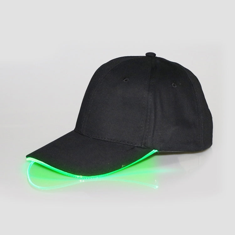 LED Luminous Baseball Cap Male Outdoor Fluorescent Sunhat, Style: Rechargeable — Black Hat Colorful Light