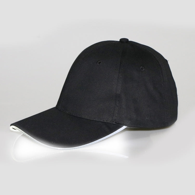 LED Luminous Baseball Cap Male Outdoor Fluorescent Sunhat, Style: Rechargeable — White Hat Orange Light