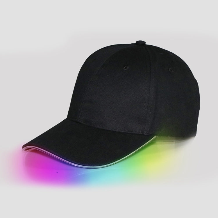 LED Luminous Baseball Cap Male Outdoor Fluorescent Sunhat, Style: Rechargeable — White Hat Green Light