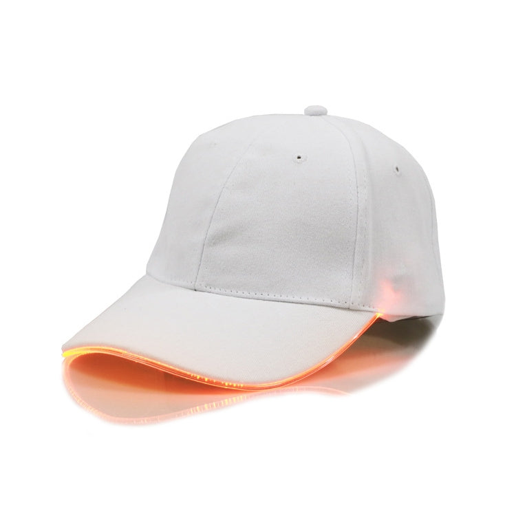 LED Luminous Baseball Cap Male Outdoor Fluorescent Sunhat, Style: Rechargeable — White Hat White Light