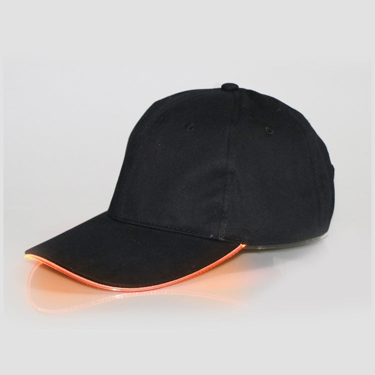 LED Luminous Baseball Cap Male Outdoor Fluorescent Sunhat, Style: Battery — Black Hat White Light