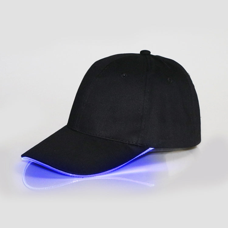 LED Luminous Baseball Cap Male Outdoor Fluorescent Sunhat, Style: Battery — White Hat Red Light