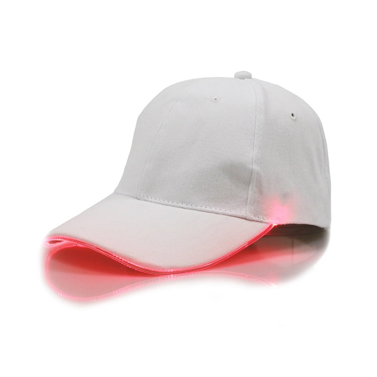 LED Luminous Baseball Cap Male Outdoor Fluorescent Sunhat, Style: Battery — White Hat Blue Light