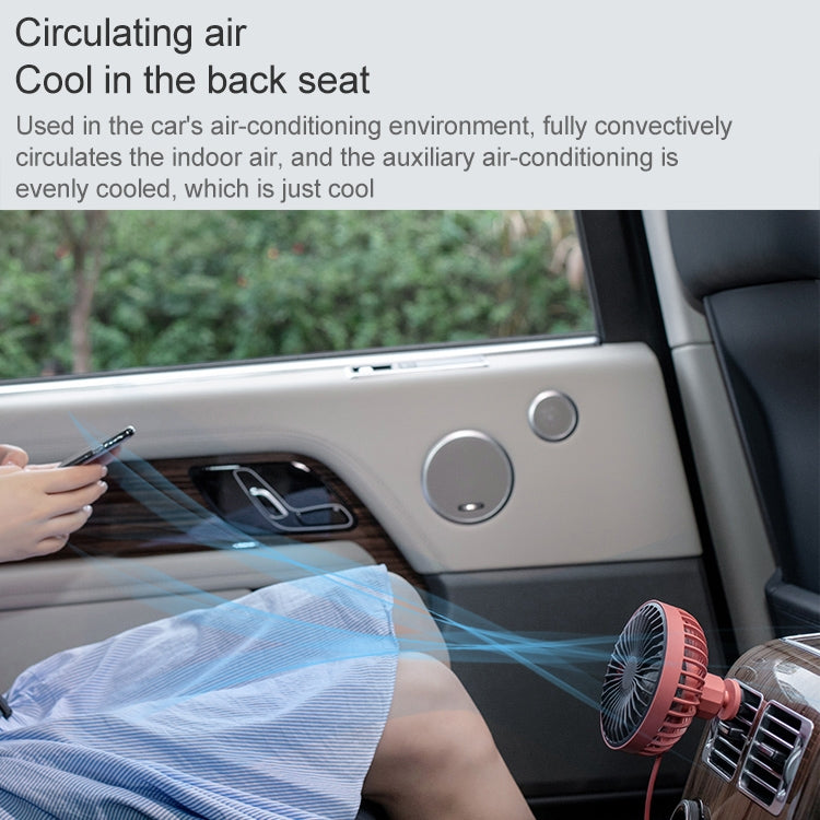 F829 Portable Car Air Outlet Electric Cooling Fan with LED Light