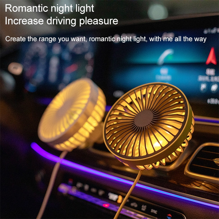 F829 Portable Car Air Outlet Electric Cooling Fan with LED Light