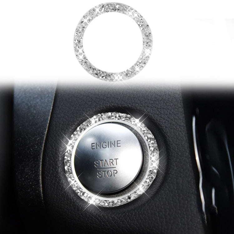 Car One-Click Start Ring Diamond Decoration Sticker, Left and Right Drive